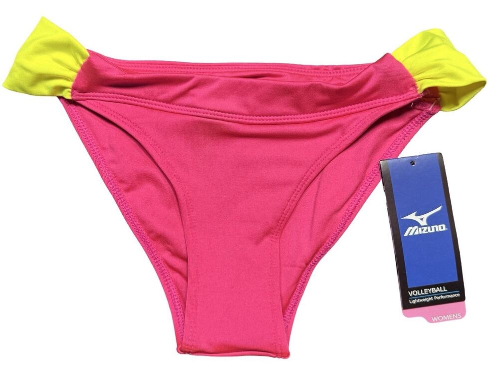 Mizuno Women’s Volleyball Briefs Spandex Pink Yellow DryLite USA Size Small NWT
